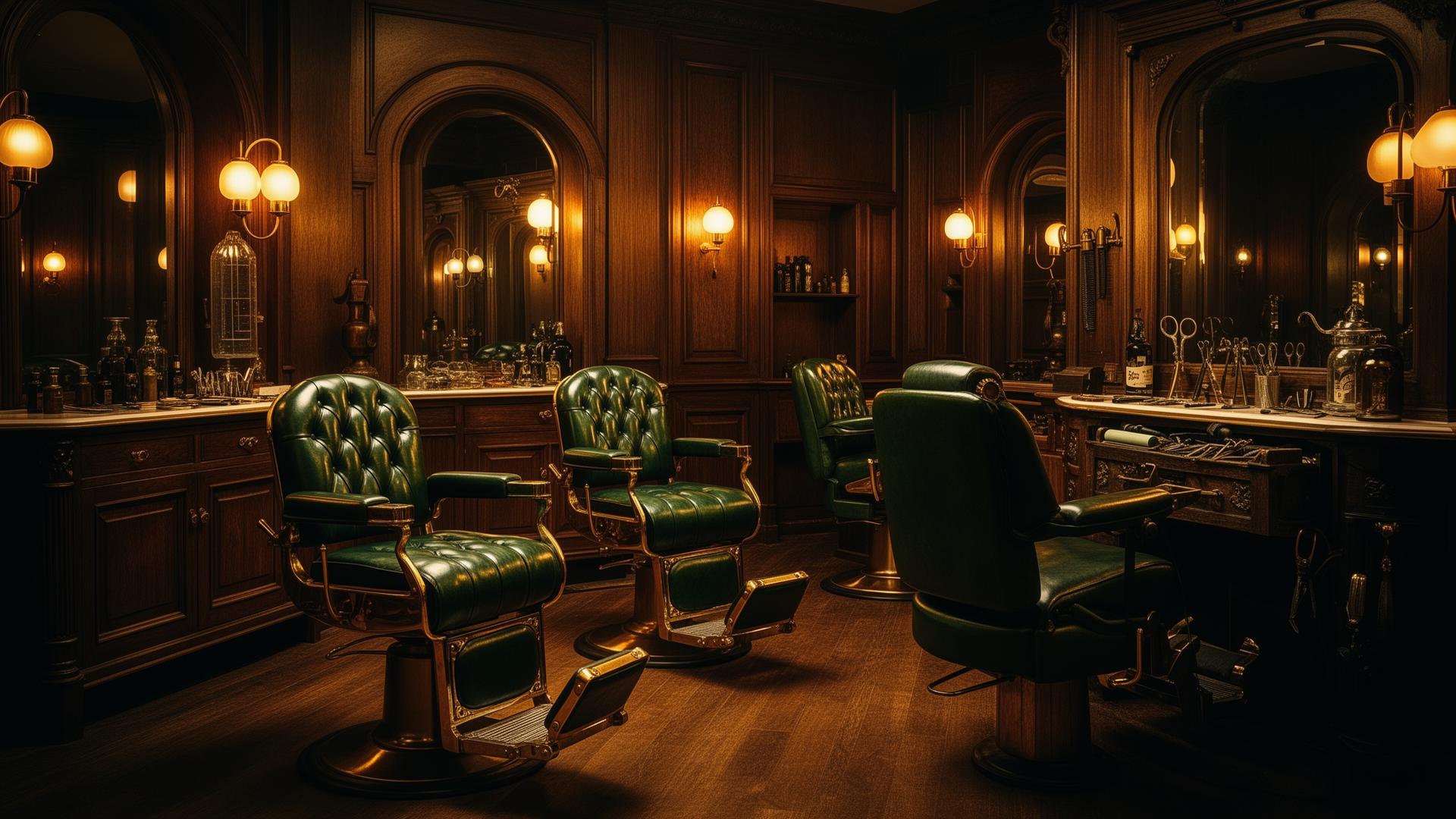 Interior da barbearia O Cortes